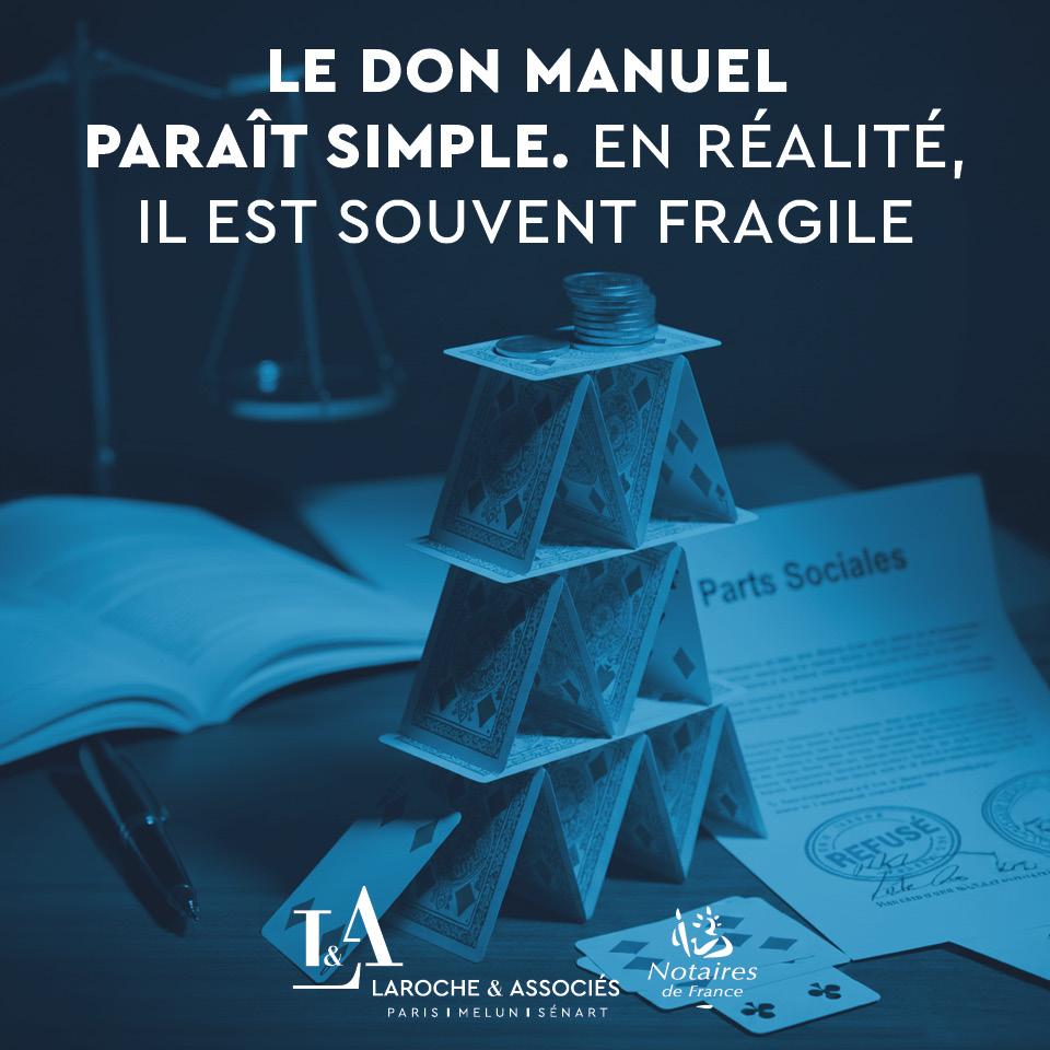 Les parts sociales ne peuvent pas faire l’objet d’un don manuel